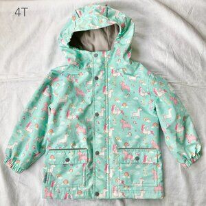 Jan & Jul 4T Fleece Lined Rain Jacket Rain Coat Unicorn Waterproof Toddler Girl